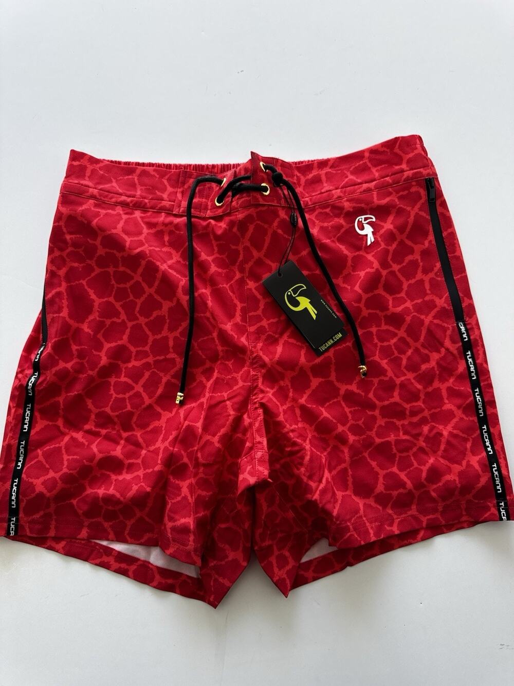Tucann Mirage Red 5" Swim Trunks Size Large